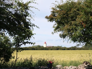 Ausblick von der Ruheoase auf den Leuchtturm