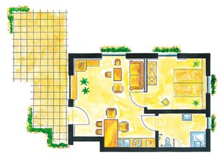 Vakantieappartement Loddin Grondplan 36