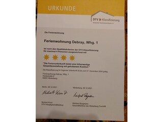 4 Sterne Urkunde