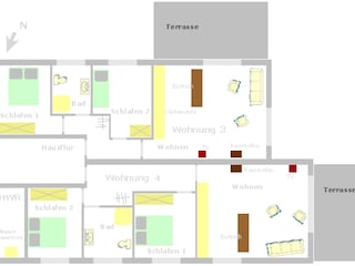 Vakantieappartement Glowe Grondplan 6
