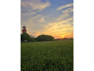 Leuchtturm Staberhuk in Abendsonne
