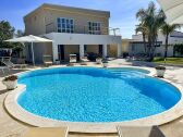 Private pool of the modern villa near Syracuse