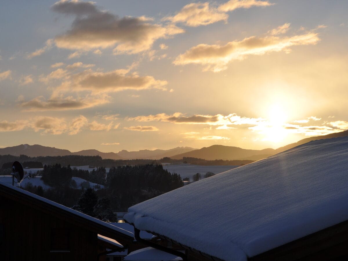 Winterimpressionen vom Balkon im Feriendorf