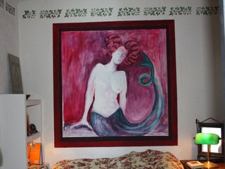 Schlafzimmer unten, ein Doppelbett