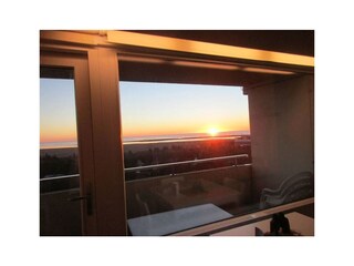 Ausblick bei Sonnenuntergang