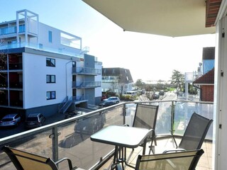 Ausblick vom Balkon zum Strand
