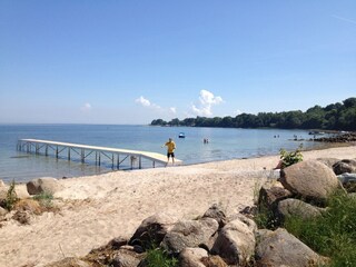 Bridge at the beach on a warm summer day