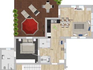 Vakantieappartement Borkum Grondplan 20
