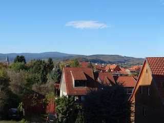 Blick aus der Ferienwohnung Richtung Brocken