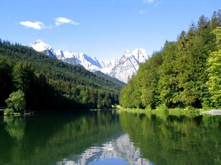 Baden, Spazieren, Bootfahren am Riessersee