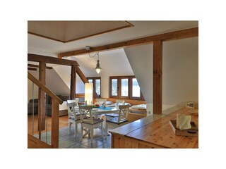 Fischerhaus Whg. Sonnenaufgang - Blick auf den offenen Wohn-/ Essbereich