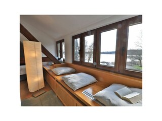 Fischerhaus Whg. Sonnenaufgang - Blick auf den See vom Essbereich