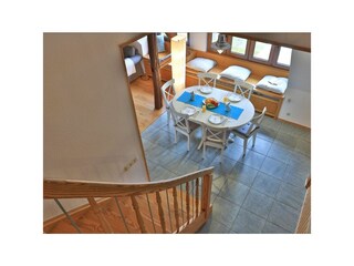 Fischerhaus Whg. Sonnenaufgang - Blick vom Spitzboden auf den Essbereich